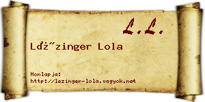 Lézinger Lola névjegykártya